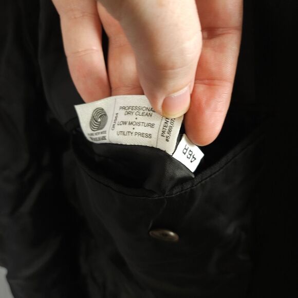 Hart Schaffner Marx Mens 46R Black Wool 3-Button Sports Coat Blazer - Picture 5 of 9